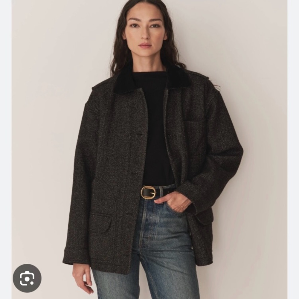 Doen Black Utility Jacket with Quilted Design